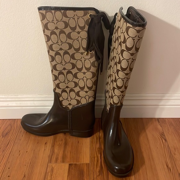 Coach tall rain boots - Picture 1 of 7